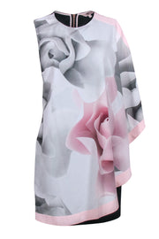 Current Boutique-Ted Baker - Blush Pink Floral Front w/ Black Back Sleeveless Dress Sz 10