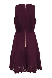 Current Boutique-Ted Baker - Burgundy Sleeveless Cocktail Dress w/ Floral Embroidery Detail Sz 8