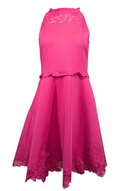 Current Boutique-Ted Baker - Hot Pink w/ Floral Eyelet Trim Detail Sz 6