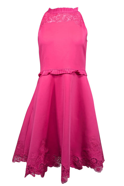 Current Boutique-Ted Baker - Hot Pink w/ Floral Eyelet Trim Detail Sz 6