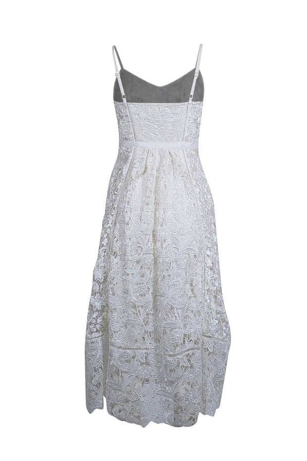 Current Boutique-Ted Baker - Ivory Eyelet Lace Midi Dress Sz 4