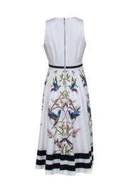 Current Boutique-Ted Baker - Ivory w/ Multicolor Bird Print Sleeveless Dress Sz 8