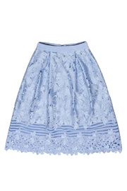 Current Boutique-Ted Baker - Light Blue Floral Eyelet Lace Skirt Sz 2