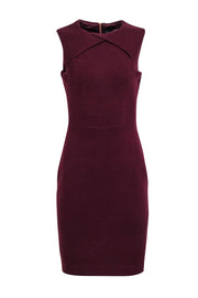 Current Boutique-Ted Baker - Maroon Ribbed Sleeveless Dress Sz 8