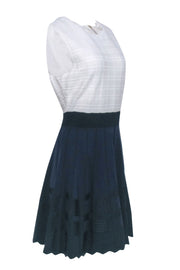 Current Boutique-Ted Baker - Navy & Ivory Knit Sleeveless Dress Sz 10