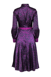 Current Boutique-Ted Baker - Purple & Black Leopard Print Floral Dress Sz 4