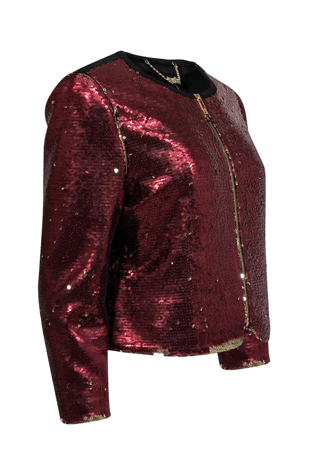 Current Boutique-Ted Baker - Red & Gold Sequin Jacket Sz 10