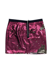 Current Boutique-Ted Baker - Red & Gold Sequin Mini Skirt Sz 8