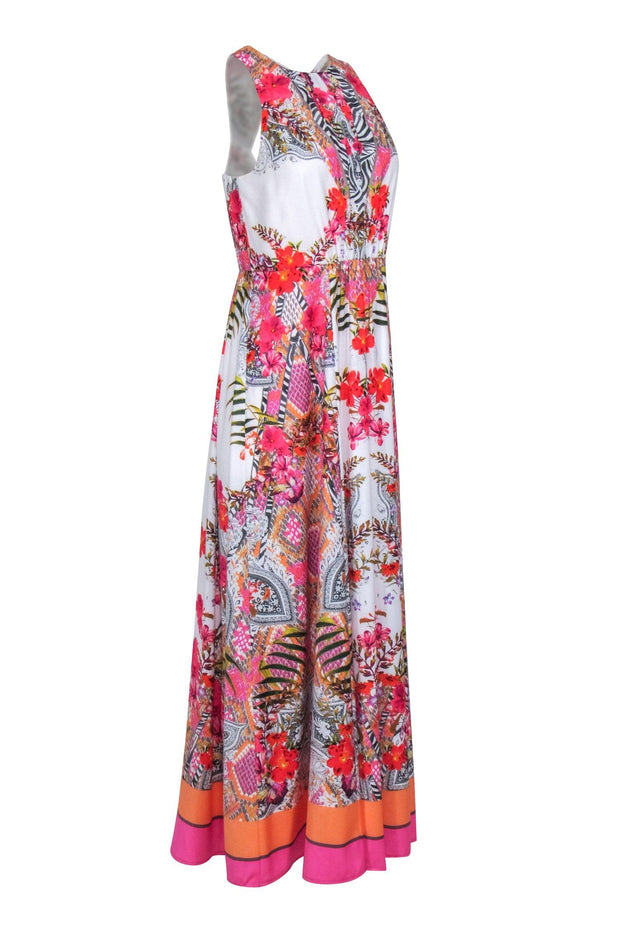 Current Boutique-Ted Baker - White & Multi Color Floral Print Maxi Dress Sz 6