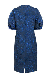 Current Boutique-Teri Jon - Navy & Metallic Blue Sequin Detail Dress Sz 8