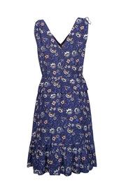 Current Boutique-Thakoon - Dark Blue w/ White Paisley Print Ruffled Mini Dress Sz 6