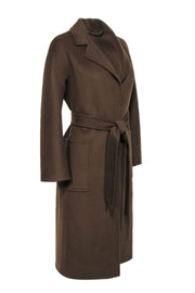 Current Boutique-The Curated - Olive Wool & Cashmere Blend Belted Coat Sz XS