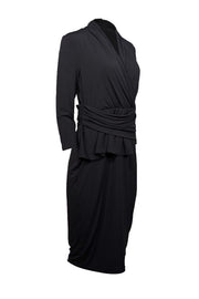 Current Boutique-The Fold - Black Draped Jersey Dress Sz 8