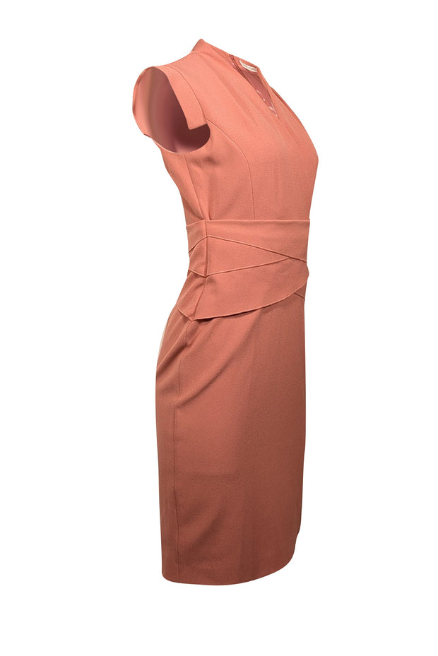 Current Boutique-The Fold - Mauve Pink Stretch Crepe Wrapped Waist Dress Sz 4