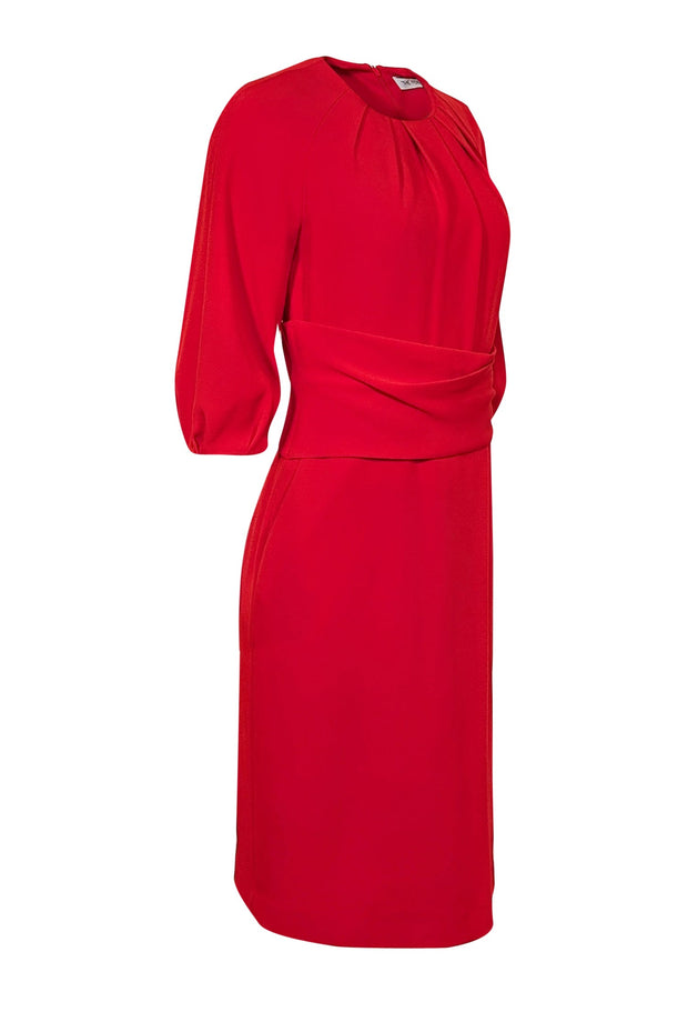 Current Boutique-The Fold - Red Cropped Sleeve Knee Length Dress Sz 4