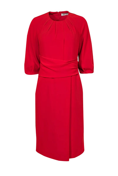 Current Boutique-The Fold - Red Cropped Sleeve Knee Length Dress Sz 4