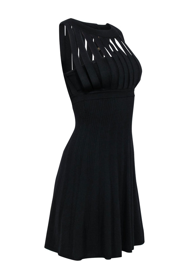 Current Boutique-The Kooples - Black Knit Sleeveless Slit Bust Detail Dress Sz XS