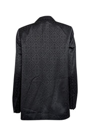 Current Boutique-The Kooples - Black Paisley Silk Blend Jacquard Open Blazer Sz L