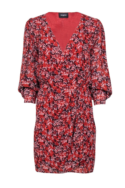 Current Boutique-The Kooples - Red, Maroon, & Pink Floral Print Wrap Dress Sz 2