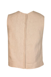 Current Boutique-Theory - Beige Linen Boxy Sleeveless Top Sz M