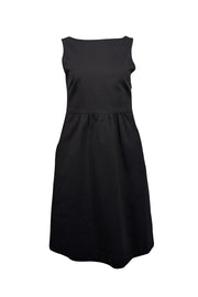 Current Boutique-Theory - Black Sleeveless Boat Neck Dress Sz 10