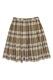 Current Boutique-Theory - Brown & Cream Plaid Pleated Skirt Sz 8