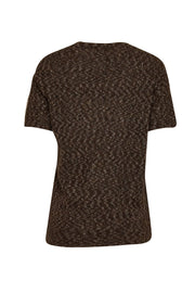 Current Boutique-Theory - Brown & Grey Mohair-Wool Blend Short Sleeve Sweater Sz P