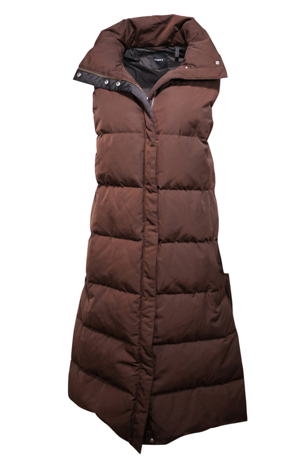 Current Boutique-Theory - Brown Long Puffer Vest Sz M