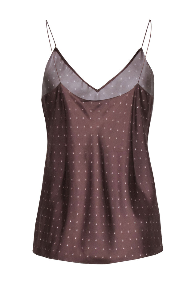 Current Boutique-Theory - Brown Spotted Print Slip Tank Sz M