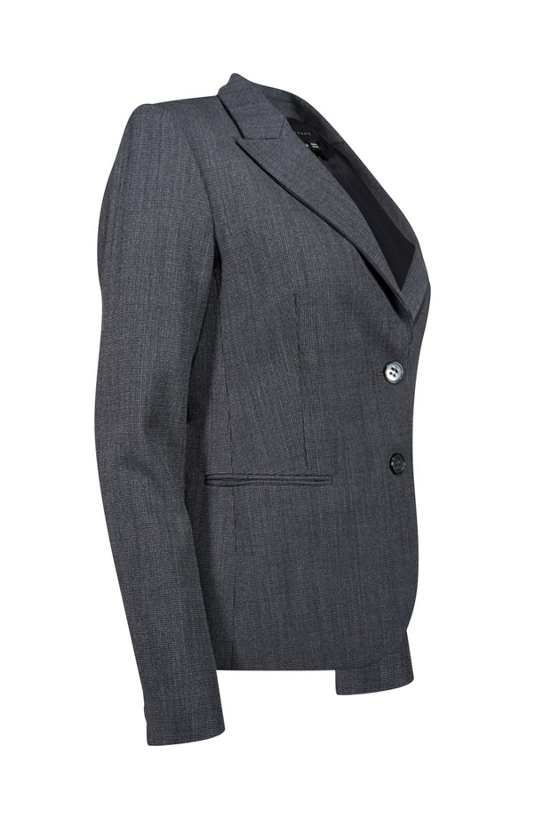 Current Boutique-Theory - Dark Grey & Black Wool Blend Blazer Sz 6