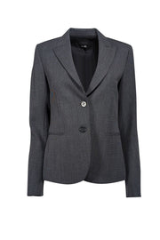 Current Boutique-Theory - Dark Grey & Black Wool Blend Blazer Sz 6