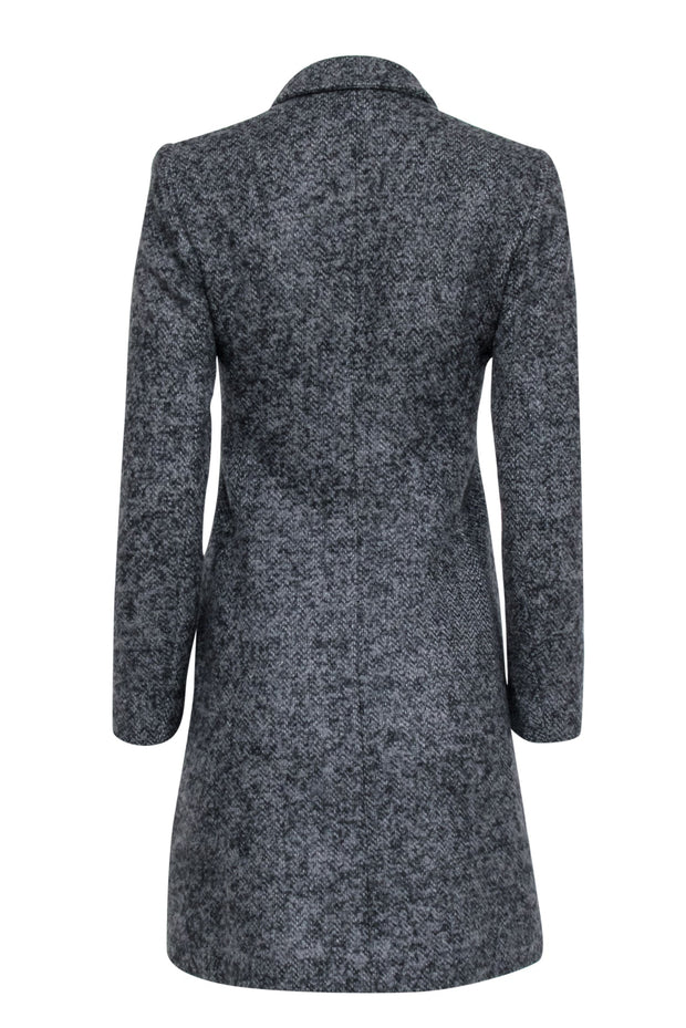 Current Boutique-Theory - Dark Grey Double Breasted Tweed Coat Sz P