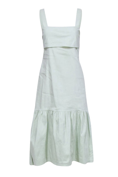 Current Boutique-Theory - Light Green Linen Blend Sleeveless Dress Sz P