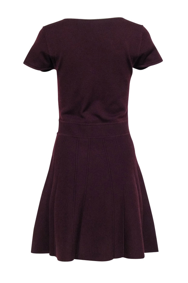 Current Boutique-Theory - Maroon Fit & Flare Knit Dress Sz M