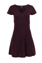 Current Boutique-Theory - Maroon Fit & Flare Knit Dress Sz M