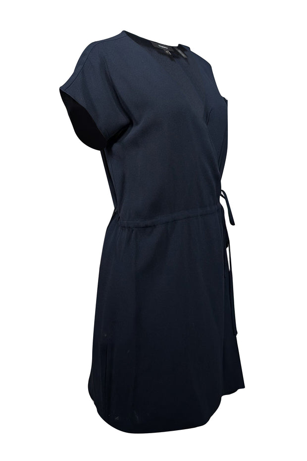 Current Boutique-Theory - Midnight Navy Crepe Wrap Front Romper Sz 10