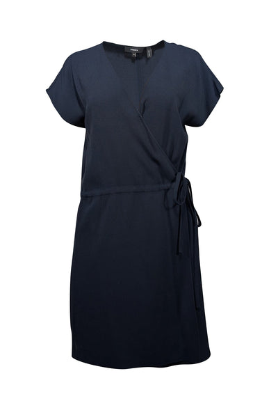 Current Boutique-Theory - Midnight Navy Crepe Wrap Front Romper Sz 10