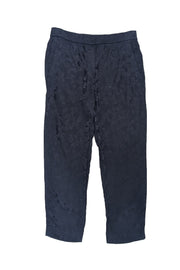 Current Boutique-Theory - Navy Floral Satin Jacquard Pull-On Pant Sz 4