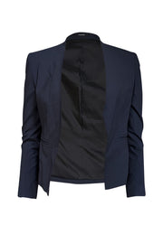 Current Boutique-Theory - Navy Open Front Collarless Blazer Sz 0