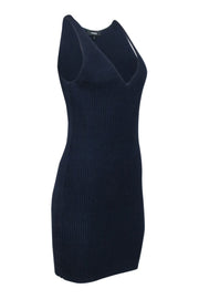 Current Boutique-Theory- Navy Ribbed Knit Mini Dress Sz P