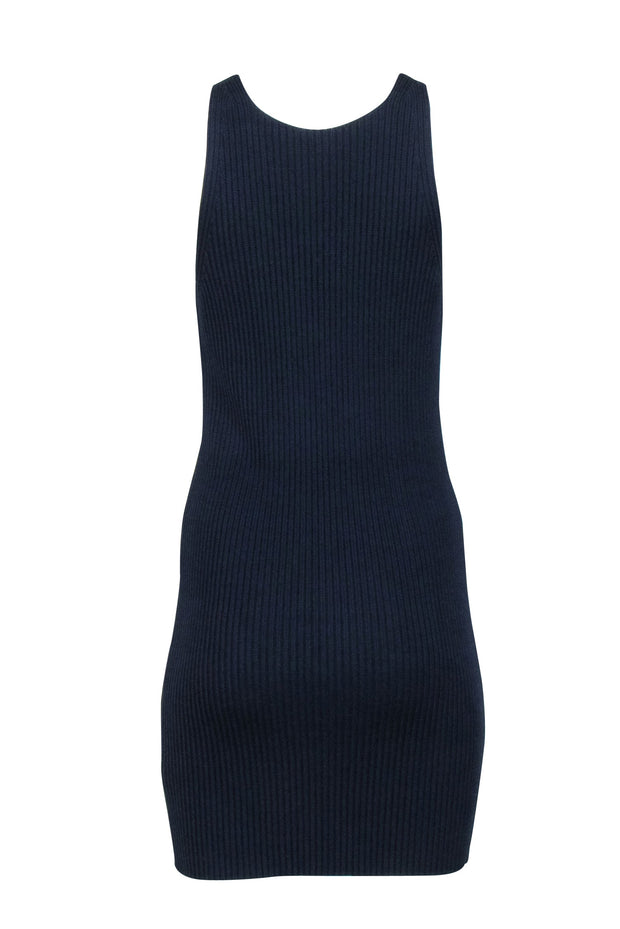 Current Boutique-Theory- Navy Ribbed Knit Mini Dress Sz P