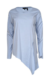 Current Boutique-Theory - Pastel Blue Cotton Blend Tie Front Top Sz S