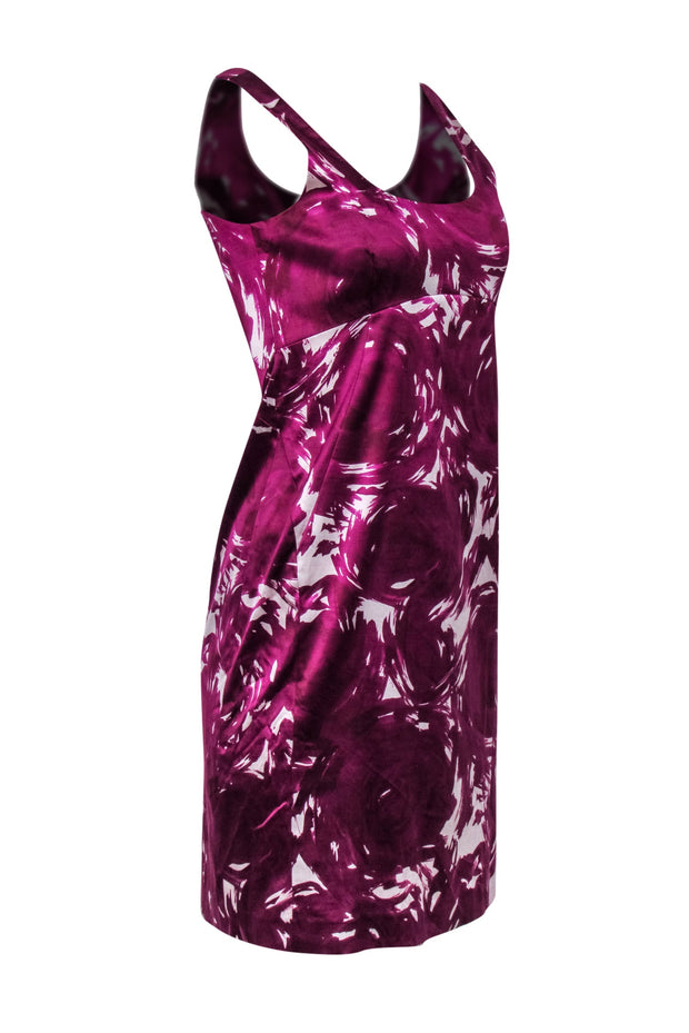 Current Boutique-Theory - Purple & White Swirl Print Sleeveless Cocktail Dress Sz 4