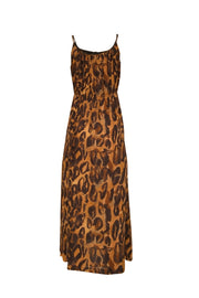 Current Boutique-Theory - Tan, Black, & Brown Cheetah Print Sleeveless Midi Dress Sz P