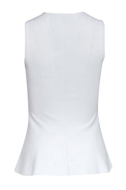 Current Boutique-Theory - White Knit Sleeveless Peplum Top Sz S