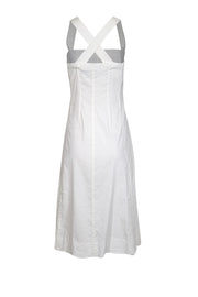 Current Boutique-Theory - White Sleeveless Square Neckline Midi Dress Sz 8