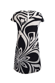 Current Boutique-Tibi - Black & Cream Swirl Print Short Sleeve Dress Sz 4