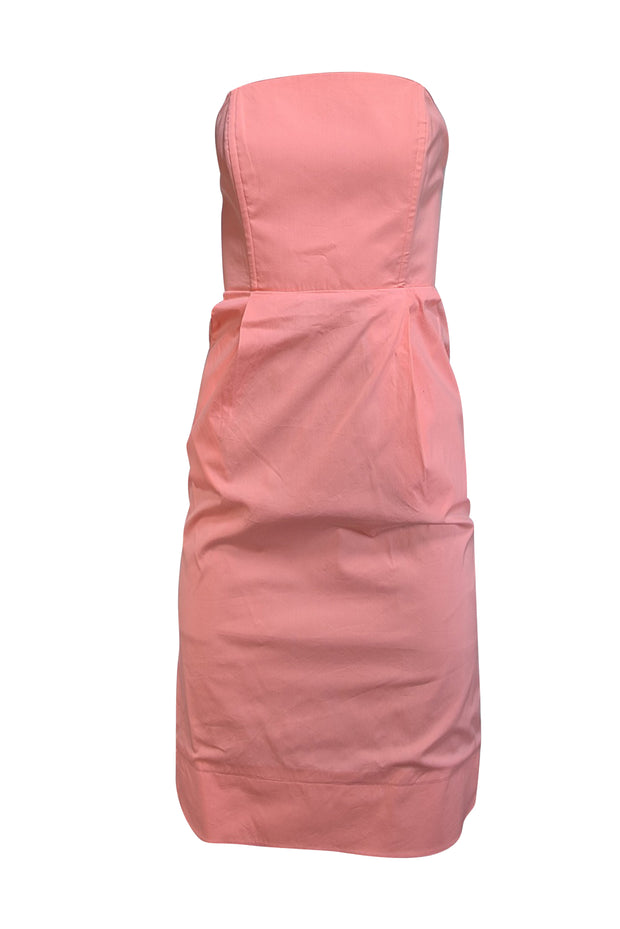 Current Boutique-Tibi - Coral Poplin Strapless Dress Sz 2