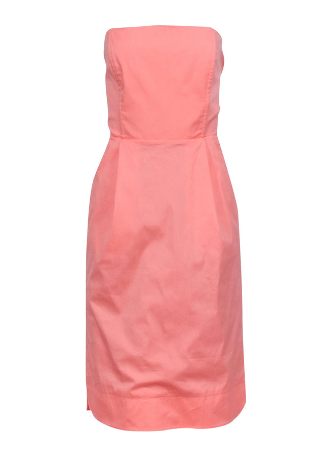 Current Boutique-Tibi - Coral Poplin Strapless Dress Sz 8