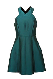 Current Boutique-Tibi - Teal Sleeveless Fit and Flare Cocktail Dress Sz 6